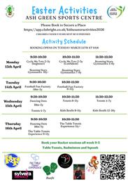 Easter Activities at Ash Green Sports Centre